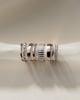 Rose -  Fluted Cigar Wedding Ring - 18k White Gold
