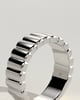 Rose -  Fluted Cigar Wedding Ring - 18k White Gold