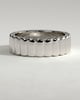 Rose -  Fluted Cigar Wedding Ring - 18k White Gold