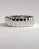 Rose -  Fluted Cigar Wedding Ring - 18k White Gold