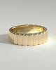 Rose -  Fluted Cigar Wedding Ring - 18k Yellow Gold