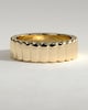 Rose -  Fluted Cigar Wedding Ring - 18k Yellow Gold