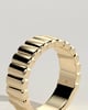 Rose -  Fluted Cigar Wedding Ring - 18k Yellow Gold