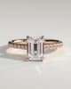 Rowena - Emerald Cathedral Solitaire with Hidden Halo and Pav - 18k Rose Gold