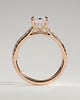 Rowena - Emerald Cathedral Solitaire with Hidden Halo and Pav - 18k Rose Gold