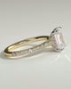 Rowena - Emerald Cathedral Solitaire with Hidden Halo and Pav - 18k Yellow Gold / 18k White Gold