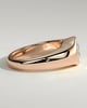 Ruth - Statement Round East West Bezel Solitaire with Signet Band Engagement Ring - 18k Rose Gold