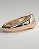 Ruth - Statement Round East West Bezel Solitaire with Signet Band Engagement Ring - 18k Rose Gold