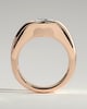 Ruth - Statement Round East West Bezel Solitaire with Signet Band Engagement Ring - 18k Rose Gold
