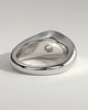 Ruth - Statement Round East West Bezel Solitaire with Signet Band Engagement Ring - 18k White Gold