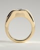 Ruth - Statement Round East West Bezel Solitaire with Signet Band Engagement Ring - 18k Yellow Gold