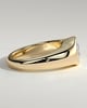 Ruth - Statement Round East West Bezel Solitaire with Signet Band Engagement Ring - 18k Yellow Gold