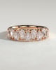 Sabrina - Pear Alternating Half Eternity Band with Closed Basket Setting Wedding Ring - 18k Rose Gold