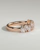 Sabrina - Pear Alternating Half Eternity Band with Closed Basket Setting Wedding Ring - 18k Rose Gold
