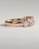 Sabrina - Pear Alternating Half Eternity Band with Closed Basket Setting Wedding Ring - 18k Rose Gold