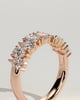 Sabrina - Pear Alternating Half Eternity Band with Closed Basket Setting Wedding Ring - 18k Rose Gold