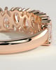 Sabrina - Pear Alternating Half Eternity Band with Closed Basket Setting Wedding Ring - 18k Rose Gold