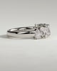 Sabrina - Pear Alternating Half Eternity Band with Closed Basket Setting Wedding Ring - 18k White Gold