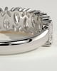 Sabrina - Pear Alternating Half Eternity Band with Closed Basket Setting Wedding Ring - 18k White Gold