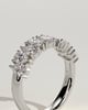 Sabrina - Pear Alternating Half Eternity Band with Closed Basket Setting Wedding Ring - 18k White Gold