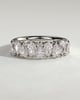 Sabrina - Pear Alternating Half Eternity Band with Closed Basket Setting Wedding Ring - 18k White Gold