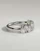 Sabrina - Pear Alternating Half Eternity Band with Closed Basket Setting Wedding Ring - 18k White Gold
