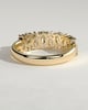 Sabrina - Pear Alternating Half Eternity Band with Closed Basket Setting Wedding Ring - 18k Yellow Gold