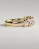 Sabrina - Pear Alternating Half Eternity Band with Closed Basket Setting Wedding Ring - 18k Yellow Gold