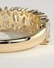 Sabrina - Pear Alternating Half Eternity Band with Closed Basket Setting Wedding Ring - 18k Yellow Gold
