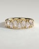 Sabrina - Pear Alternating Half Eternity Band with Closed Basket Setting Wedding Ring - 18k Yellow Gold