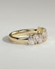 Sabrina - Pear Alternating Half Eternity Band with Closed Basket Setting Wedding Ring - 18k Yellow Gold