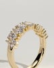 Sabrina - Pear Alternating Half Eternity Band with Closed Basket Setting Wedding Ring - 18k Yellow Gold