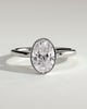 Sage - Bezel Set Oval Solitaire - 18k White Gold