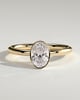 Sage - Bezel Set Oval Solitaire - 18k Yellow Gold