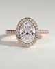 Sally - Oval Halo and Pav - 18k Rose Gold