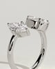 Salma - Pear and Marquise Open Band Toi et Moi - 18k White Gold