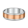 Samuel Mens Wedding Ring - 9k Rose Gold / 9k White Gold