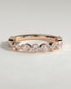 Sarah - Round Marquise Bezel Set Wedding Ring - 18k Rose Gold