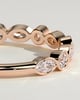 Sarah - Round Marquise Bezel Set Wedding Ring - 18k Rose Gold
