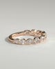 Sarah - Round Marquise Bezel Set Wedding Ring - 18k Rose Gold
