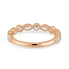 Sarah - Bezel Set Round and Marquise Accent Stones Wedding Ring - 18k Rose Gold