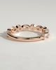 Sarah - Round Marquise Bezel Set Wedding Ring - 18k Rose Gold