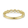 Sarah - Bezel Set Round and Marquise Accent Stones Wedding Ring - 18k Yellow Gold