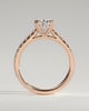 Sasha - Oval Solitaire with Double Tipped Claws and Pav Band - 18k Rose Gold