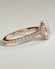Sasha - Oval Solitaire with Double Tipped Claws and Pav Band - 18k Rose Gold