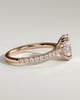 Sasha - Oval Solitaire with Double Tipped Claws and Pav Band - 18k Rose Gold