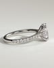 Sasha - Oval Solitaire with Double Tipped Claws and Pav Band - 18k White Gold
