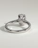 Sasha - Oval Solitaire with Double Tipped Claws and Pav Band - 18k White Gold