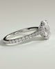 Sasha - Oval Solitaire with Double Tipped Claws and Pav Band - 18k White Gold