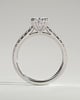 Sasha - Oval Solitaire with Double Tipped Claws and Pav Band - 18k White Gold